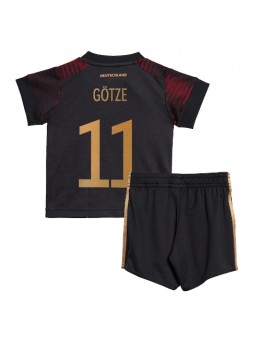 Tyskland Mario Gotze #11 Replika Borta Kläder Barn VM 2022 Kortärmad (+ byxor)